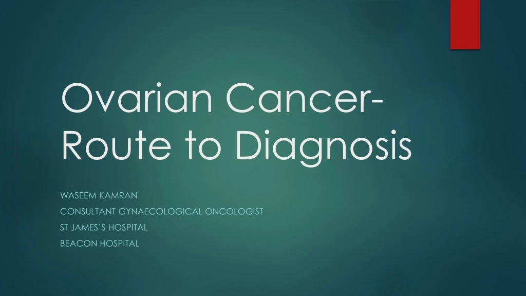 ovarian cancer route to diagnosis