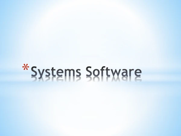 Systems Software