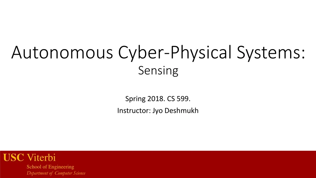 autonomous cyber physical systems sensing