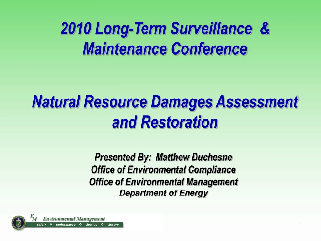 2010 long term surveillance maintenance