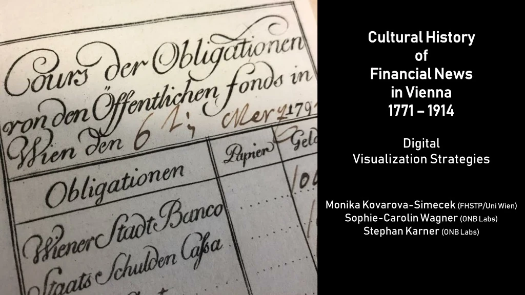 cultural history of financial news in vienna 1771