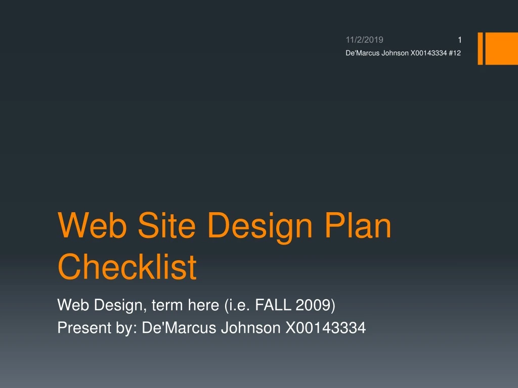 web site design plan checklist