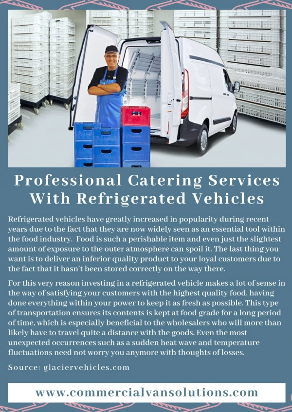 Professional Catering Services With Refrigerated Vehicles