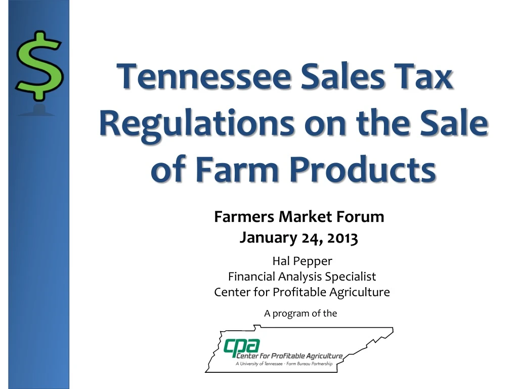 tennessee sales tax regulations on the sale