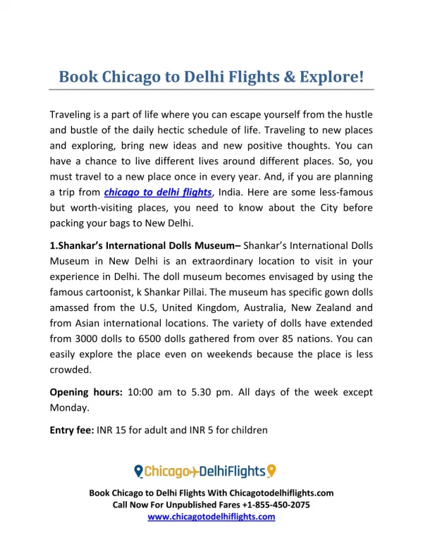 Book Chicago To Delhi Flights & Explore!