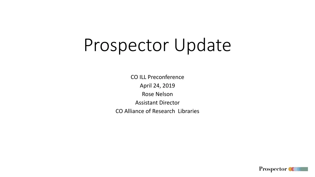 prospector update