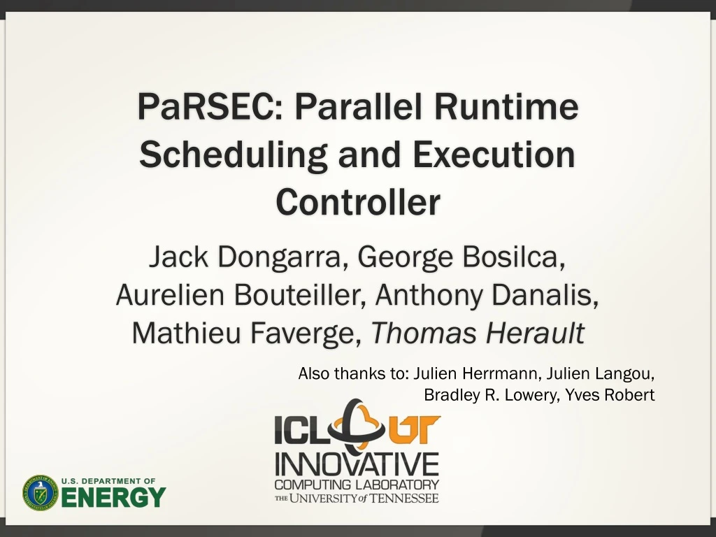parsec parallel runtime scheduling and execution controller