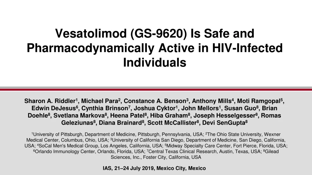 vesatolimod gs 9620 is safe and pharmacodynamically active in hiv infected individuals