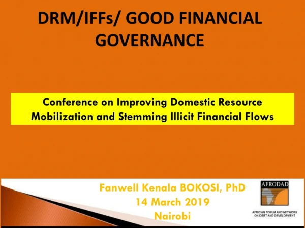 DRM/IFFs/ GOOD FINANCIAL GOVERNANCE