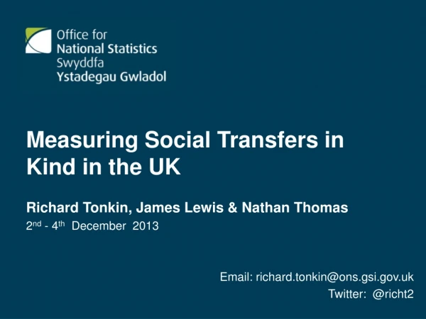 Measuring Social Transfers in Kind in the UK