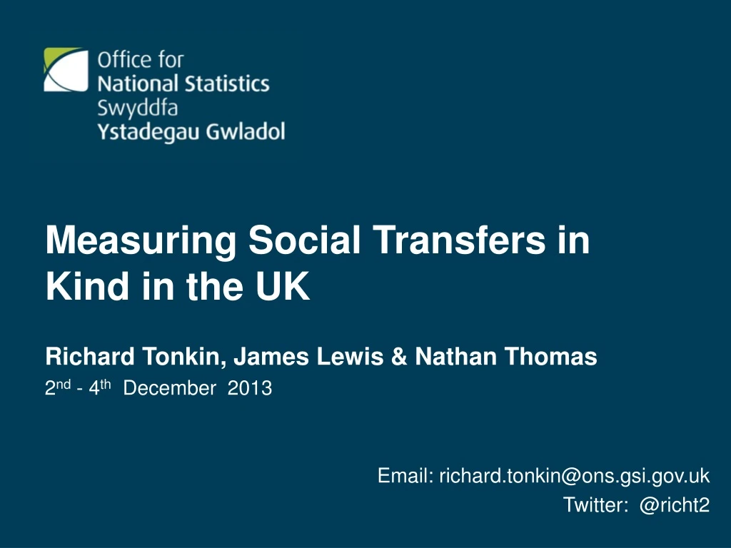measuring social transfers in kind in the uk