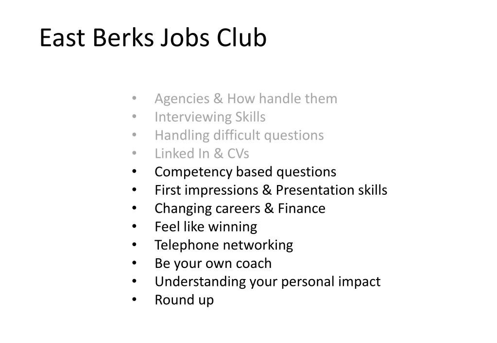 east berks jobs club