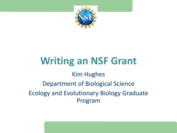 Writing an NSF Grant