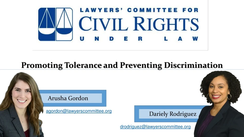 promoting tolerance and preventing discrimination