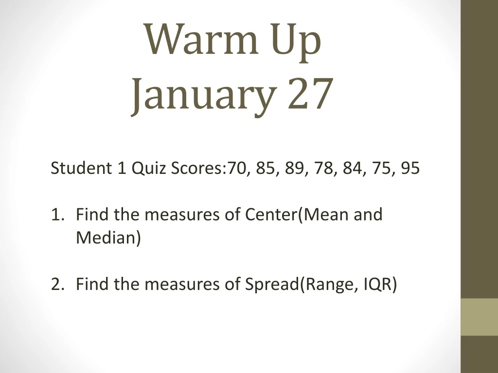 warm up january 27