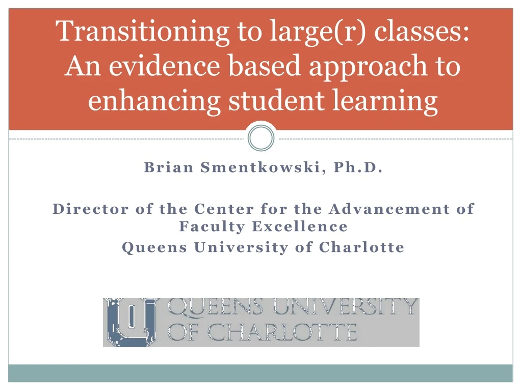 transitioning to large r classes an evidence based approach to enhancing student learning