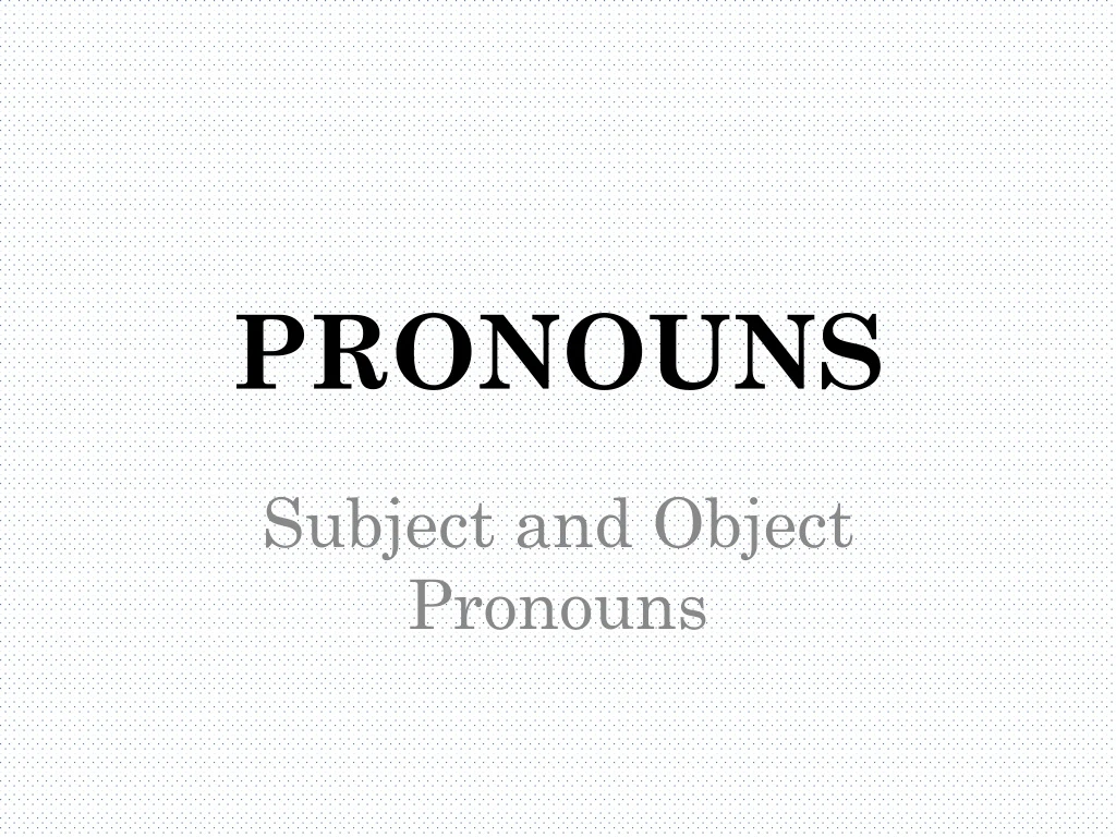 pronouns