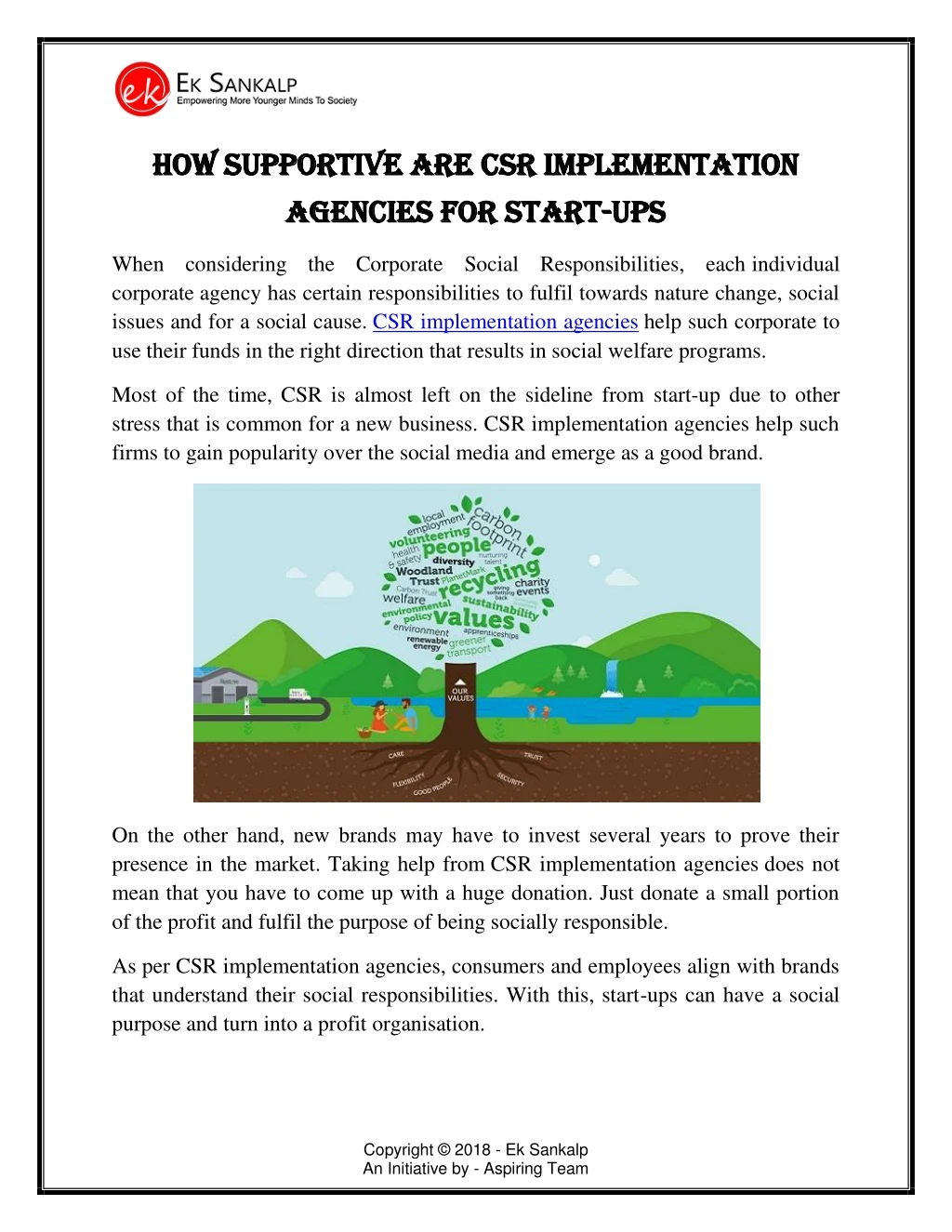 how supportive are csr implementation