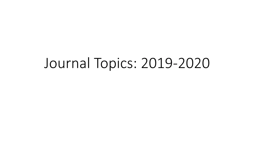 journal topics 2019 2020