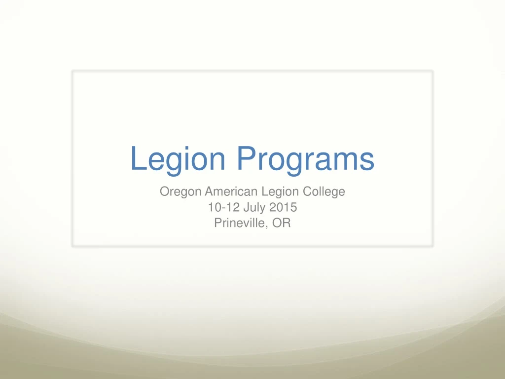 legion programs