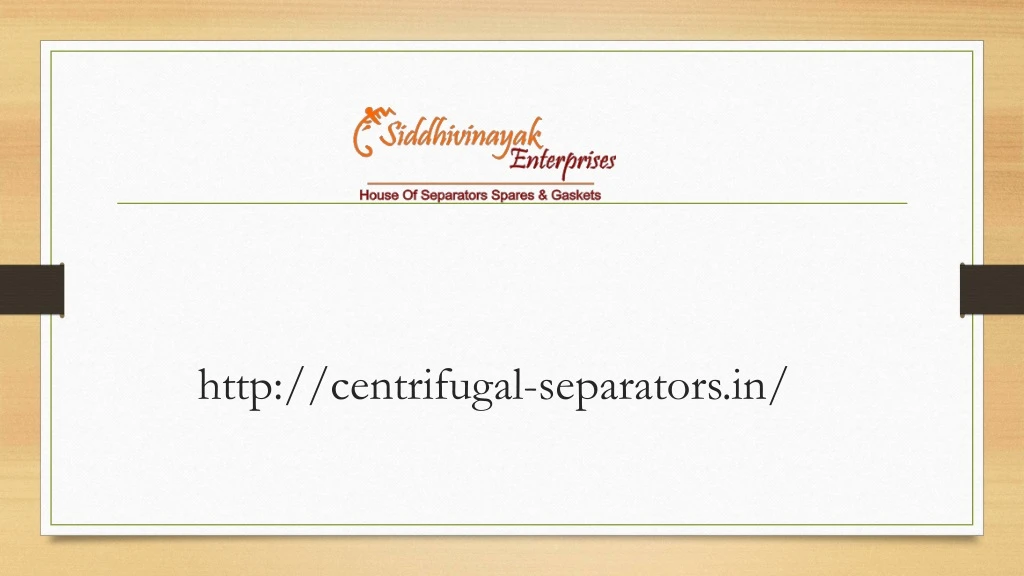 http centrifugal separators in