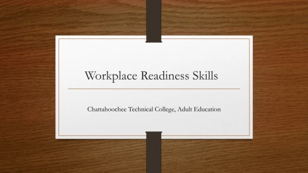 Workplace Readiness Skills