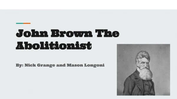 John Brown The Abolitionist