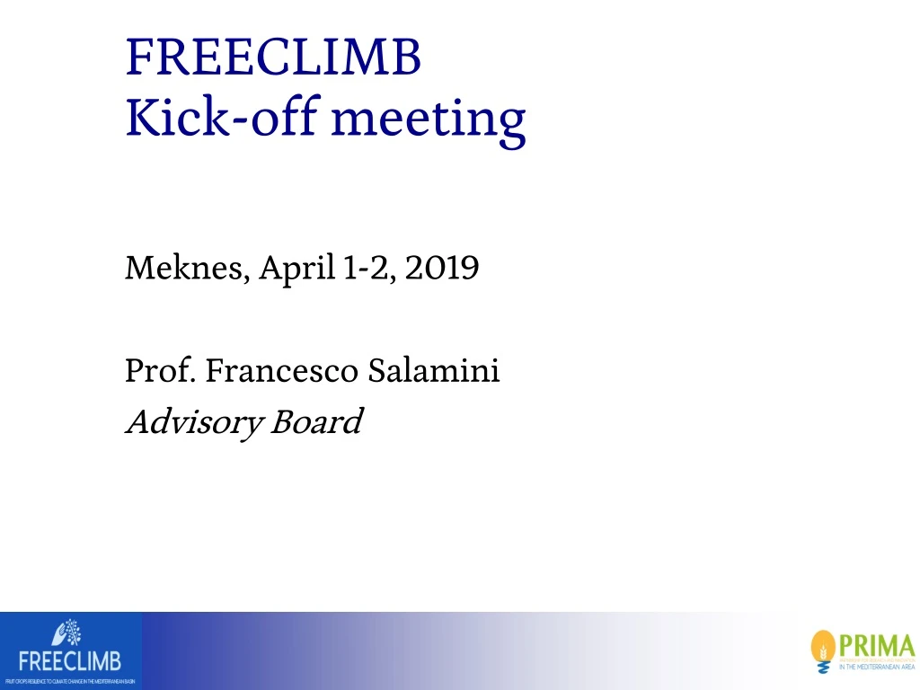 freeclimb kick off meeting