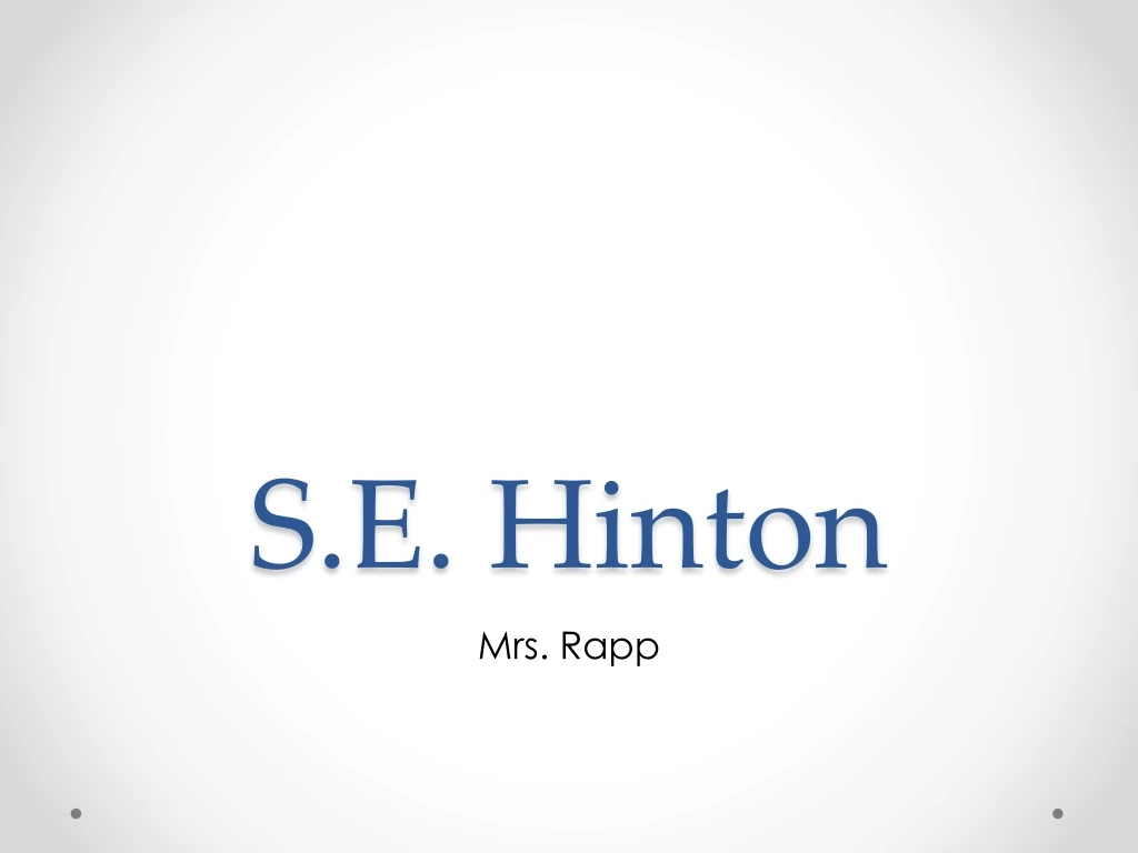 s e hinton