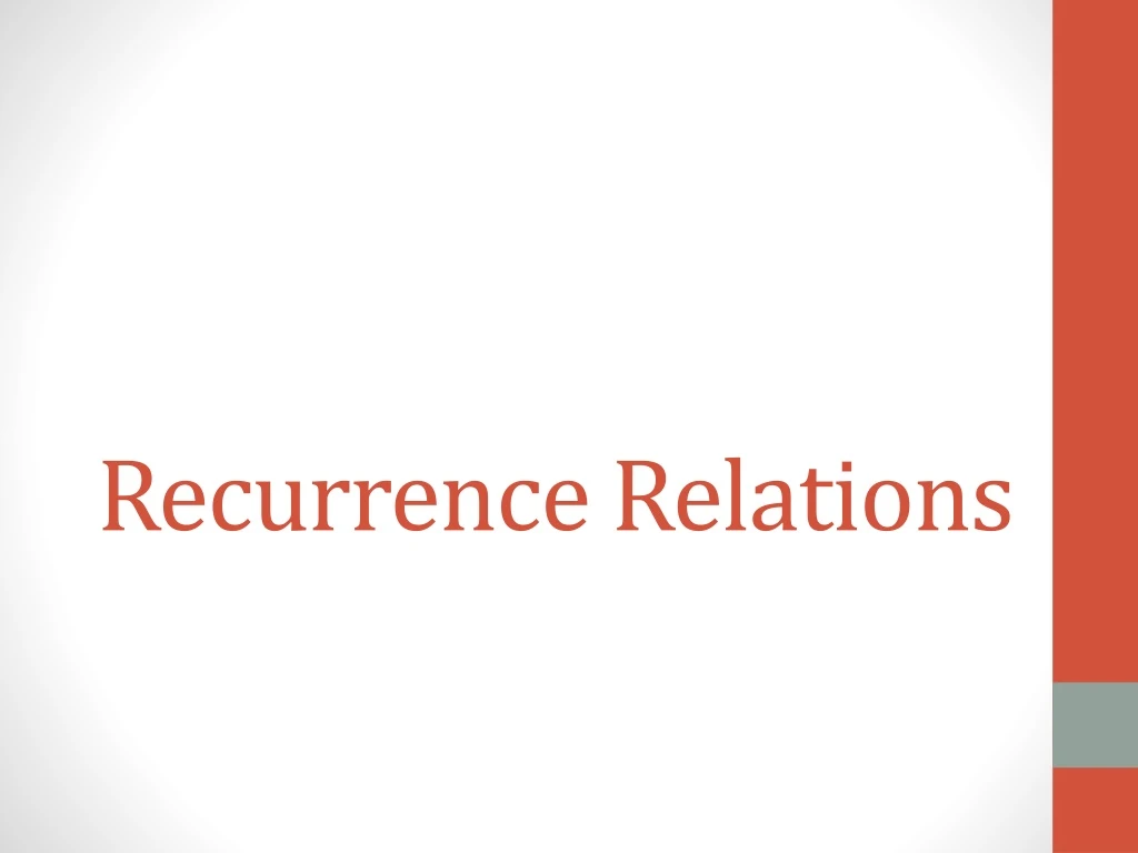 recurrence relations