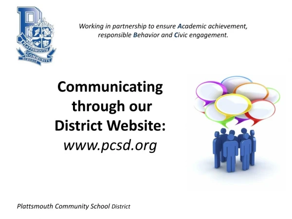 Communicating through our District Website: pcsd