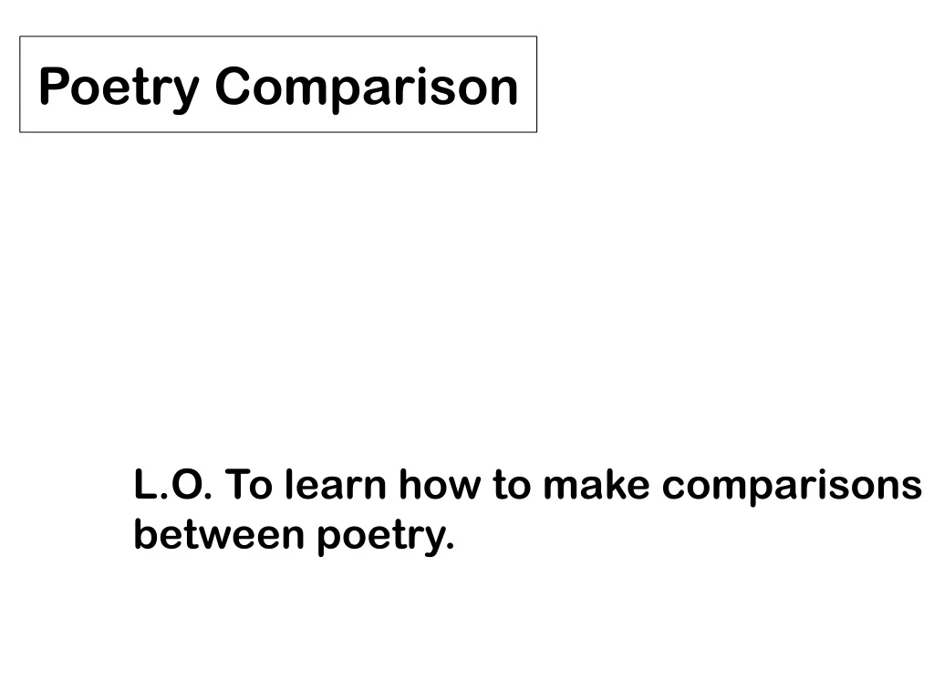 poetry comparison