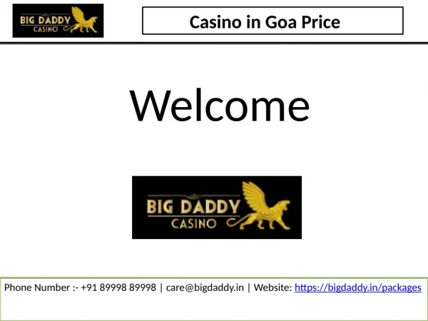 Casino in Goa Price | Goa Casino Entry Fee