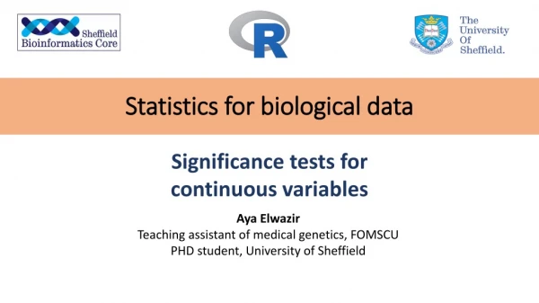 Statistics for biological data