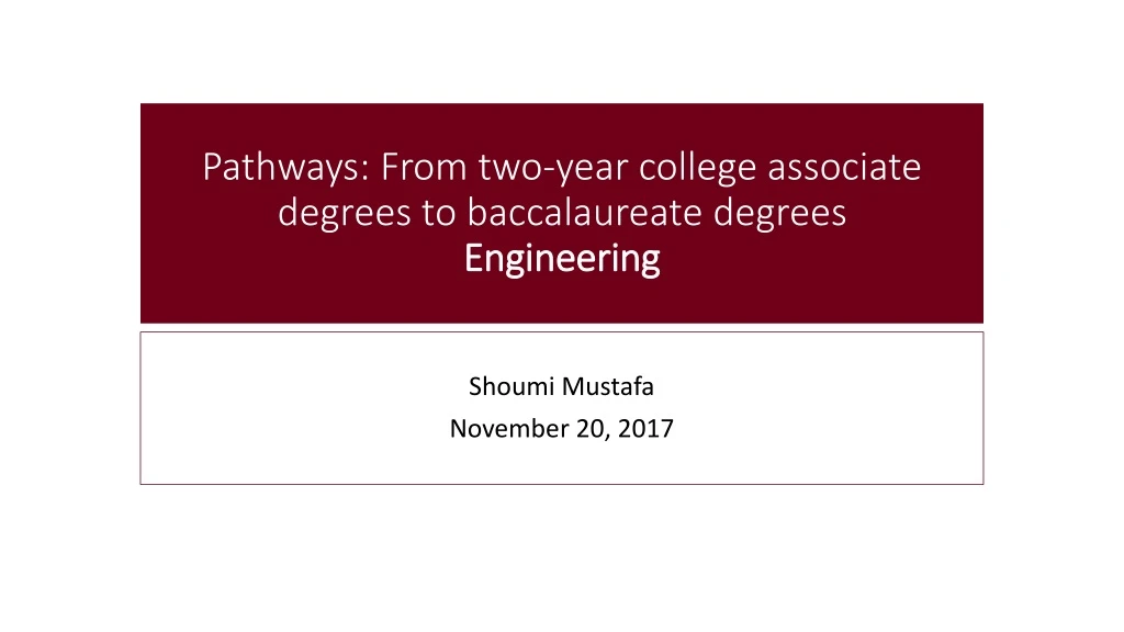 pathways from two year college associate degrees to baccalaureate degrees engineering