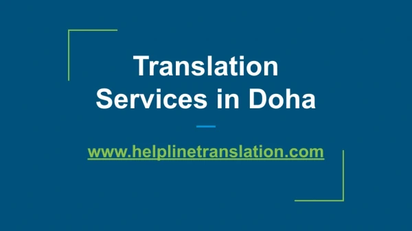 Translation Services in Doha