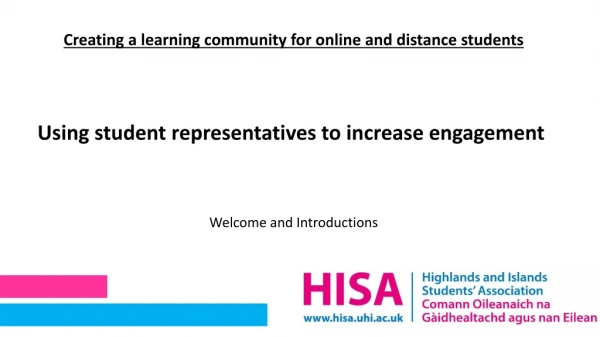 Creating a learning community for online and distance students
