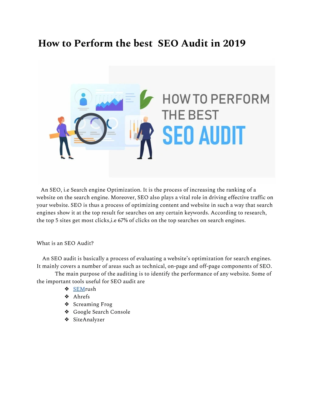 how to perform the best seo audit in 2019