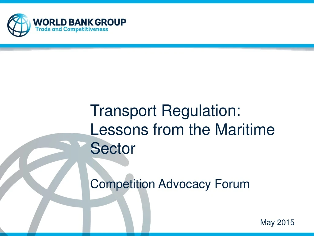 transport regulation lessons from the maritime sector competition advocacy forum