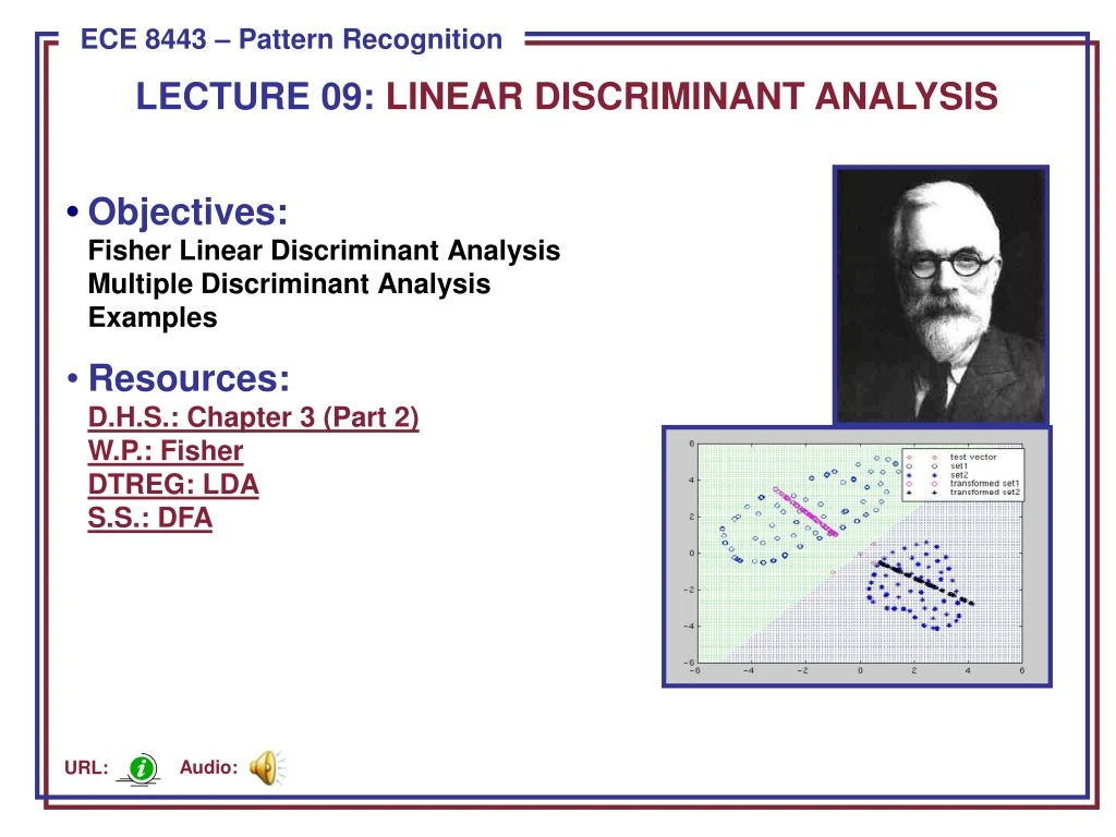 lecture 09 linear discriminant analysis