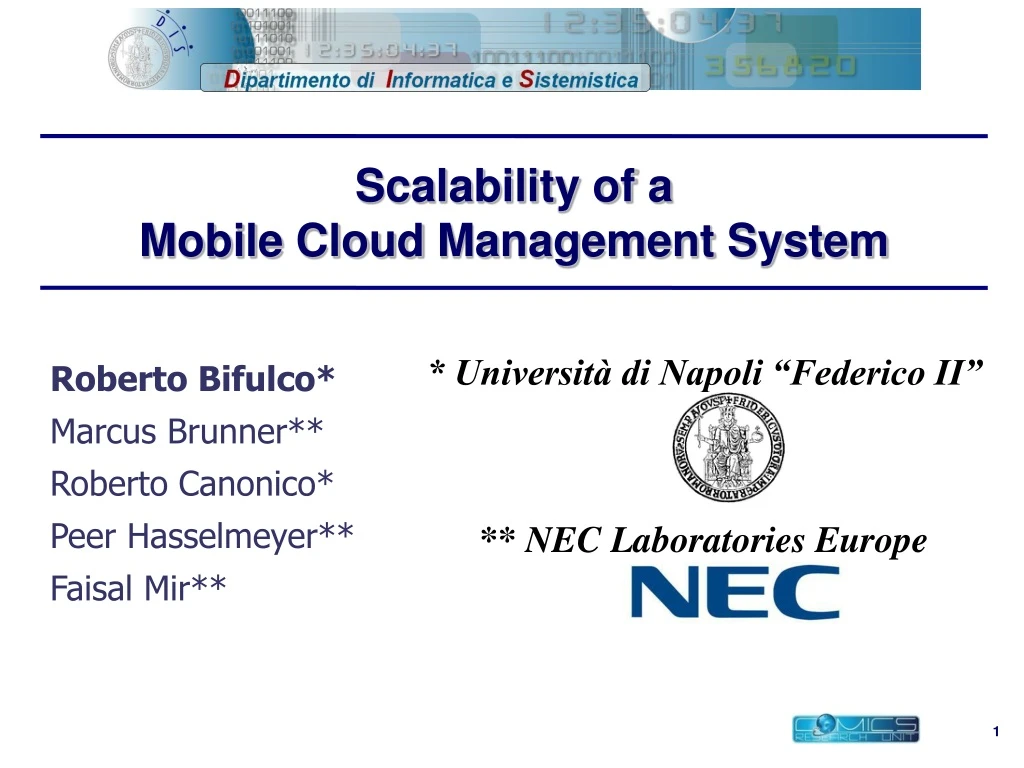 scalability of a mobile cloud management system