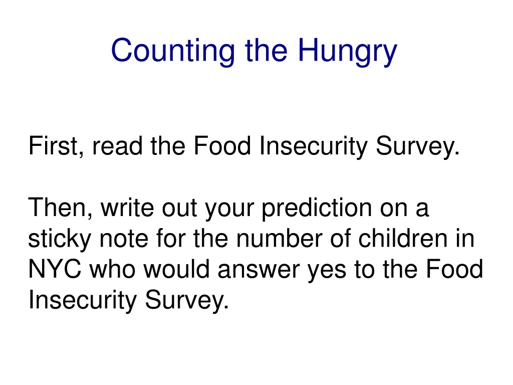 counting the hungry