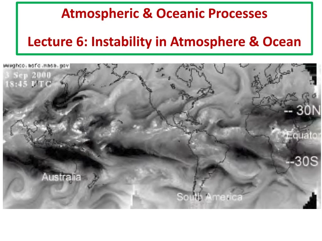 atmospheric oceanic processes lecture