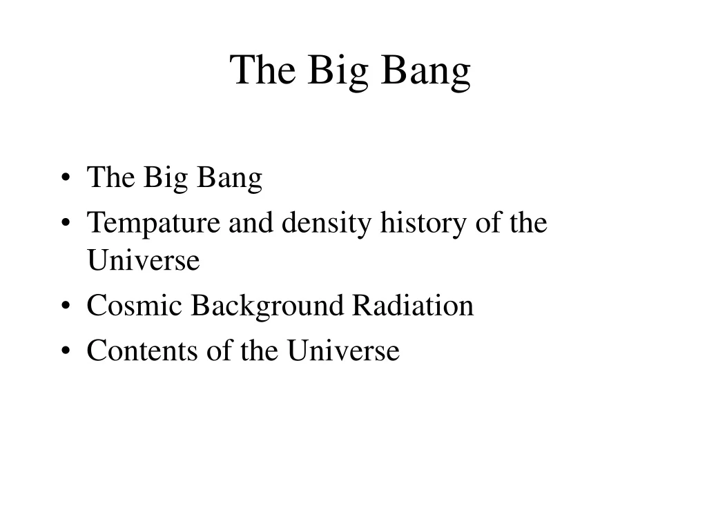 the big bang