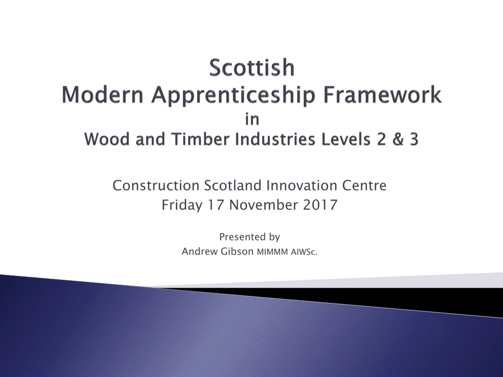 scottish modern apprenticeship framework in wood and timber industries levels 2 3
