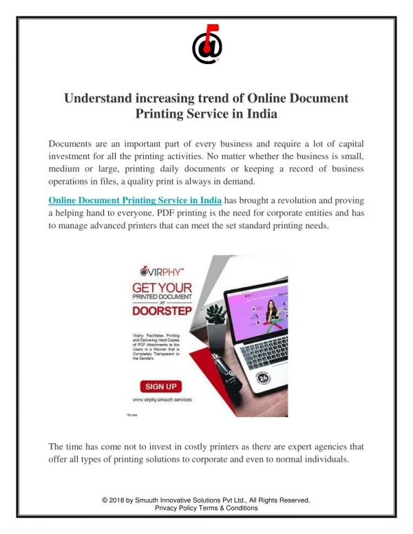 Understand increasing trend of Online Document Printing Service in India