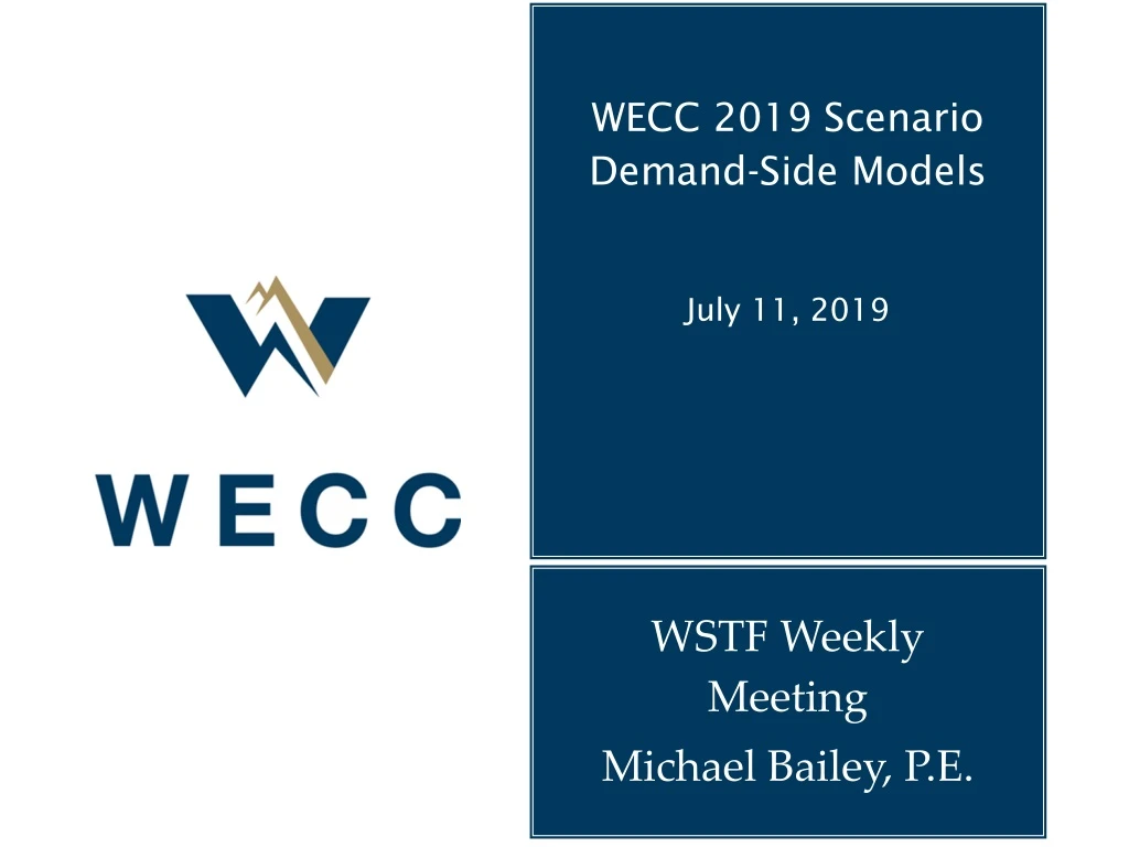 wecc 2019 scenario demand side models