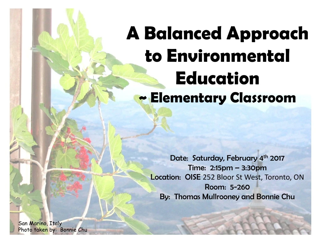 a balanced approach to environmental education elementary classroom