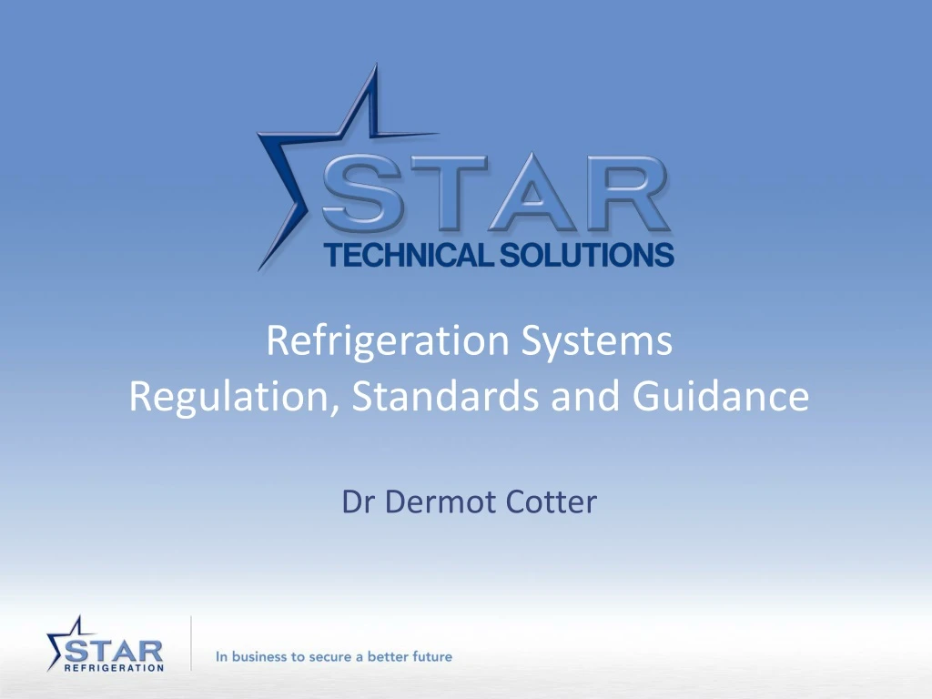 refrigeration systems regulation standards and guidance
