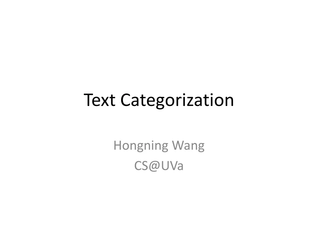 text categorization